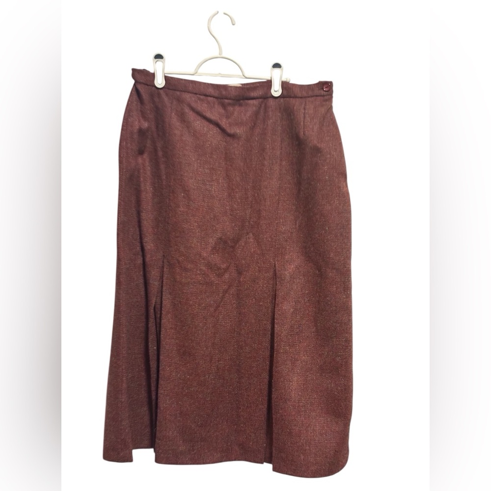Vintage Deadstock L.L. Bean Women's Deep Maroon Maxi Skirt Mohair Wool